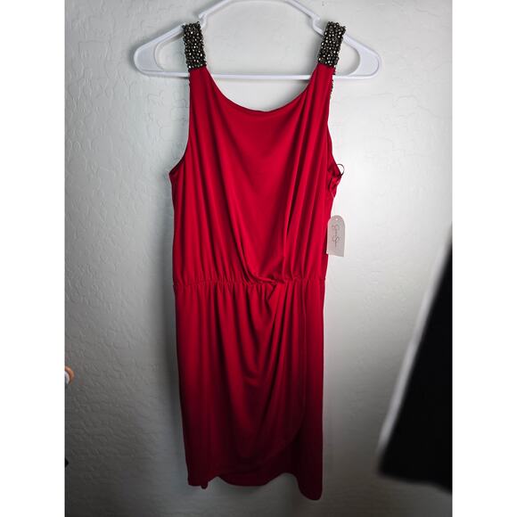 NWT Jessica Simpson Ity Beaded Strap Red Dress, Sz 6 - Picture 2 of 6